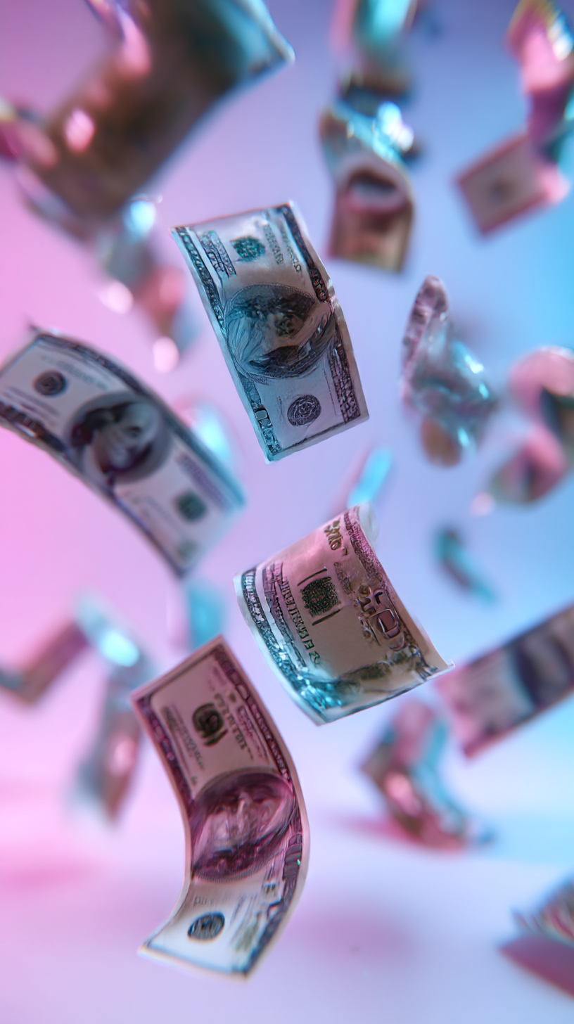 Billets de banque qui tombent